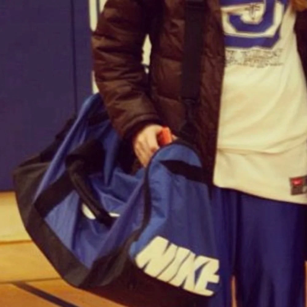Nike Blue and Black Duffel Bag